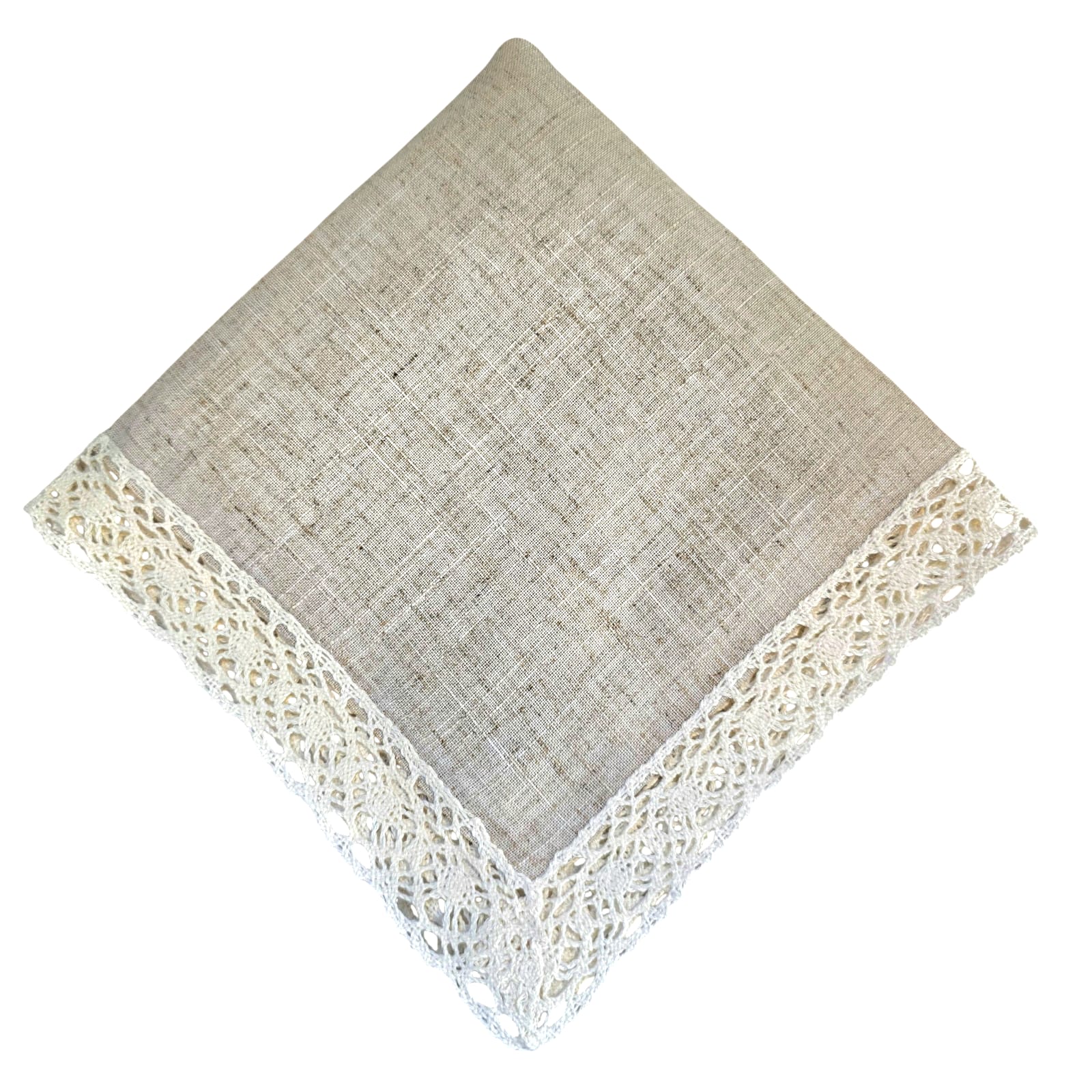 GUARDANAPO LINHO BEGE COM RENDA DE ALGODÃO GUARDANAPO LINHO BEGE COM RENDA DE ALGODÃO