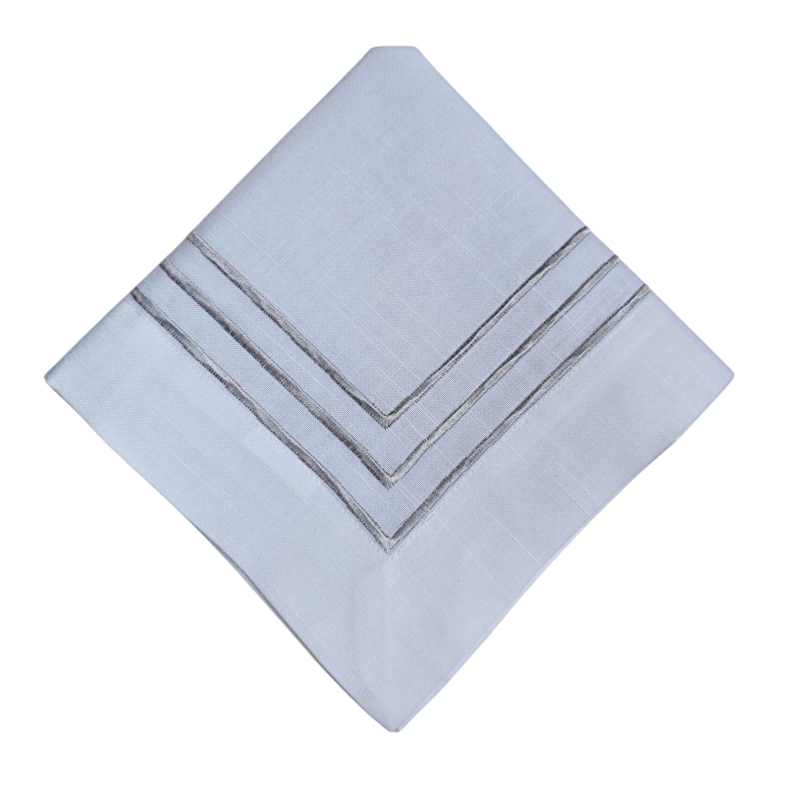 GUARDANAPO LINHO BRANCO BORDADO CINZA GUARDANAPO LINHO BRANCO BORDADO CINZA